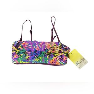 MAAJI BRYN reversible bandeau lace up back detachable convertible straps NWT